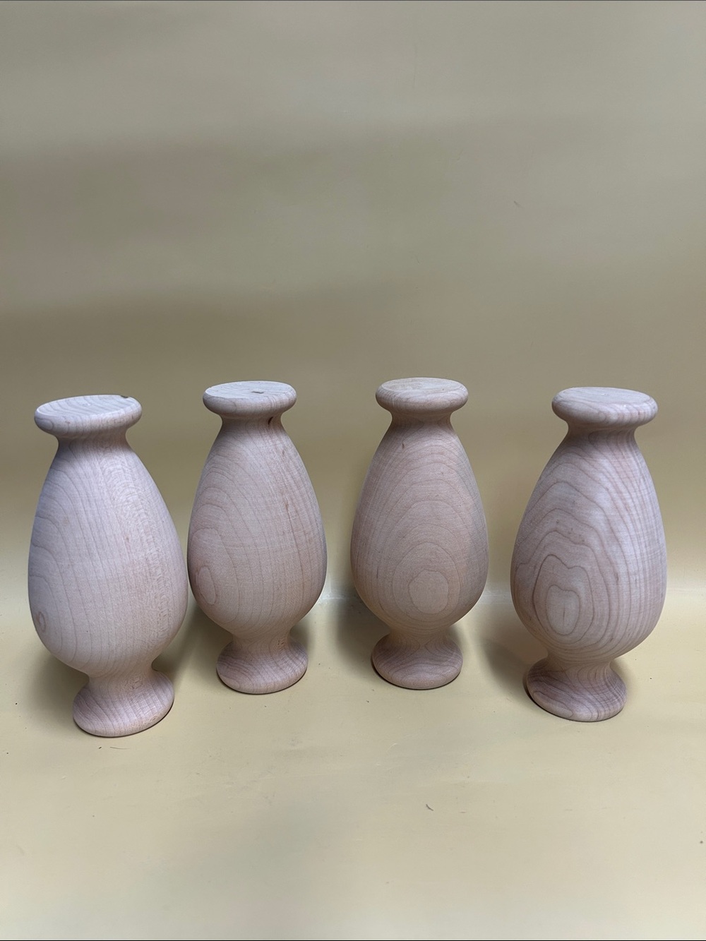 Unfinished Turner Natural Wooden Peg Legs – Set of 4